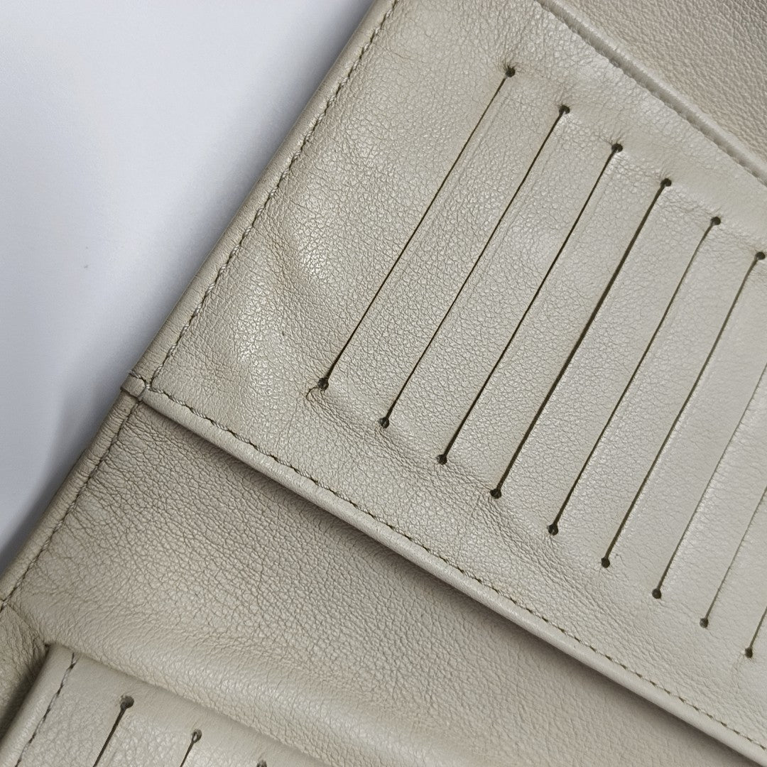 AMELIA Monogram Calfskin Beige Wallet