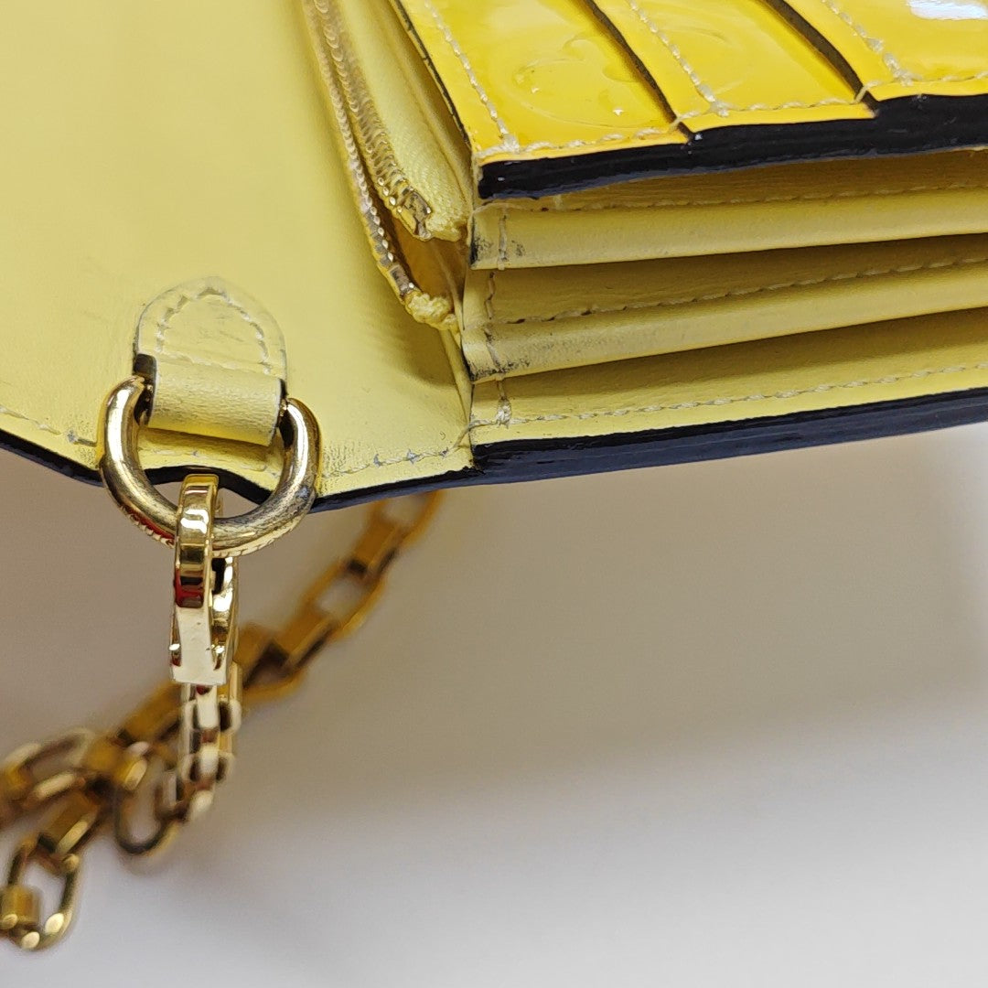 SARAH Monogram Patent Leather Yellow