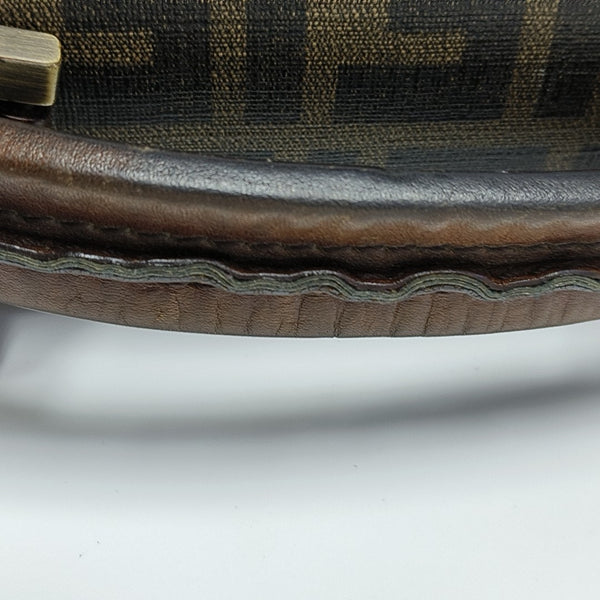Coated Canvas Top Handle Bag Brown