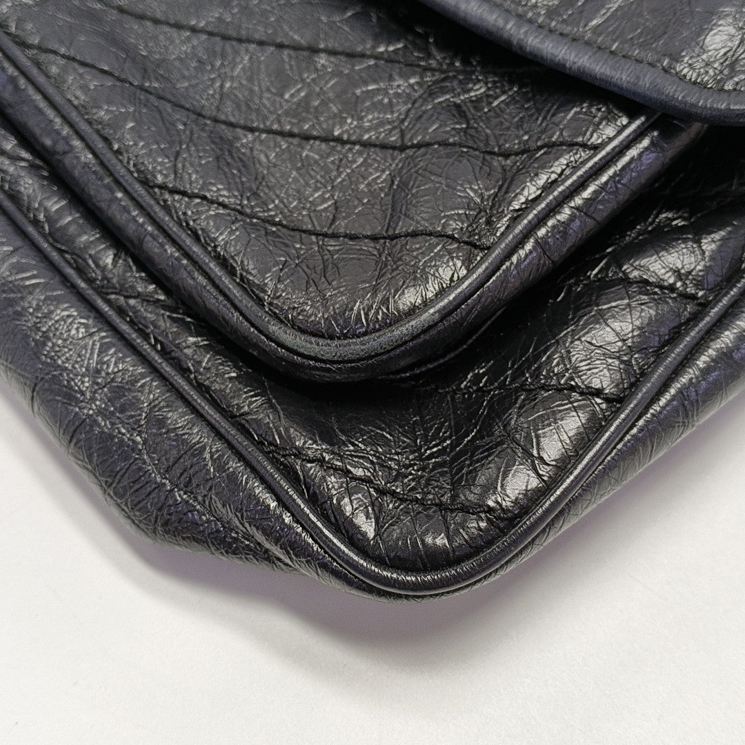 NIKI Large Chevron Calfskin Black