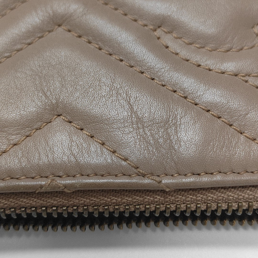 GG Marmont Mini Quilted Calfskin Beige