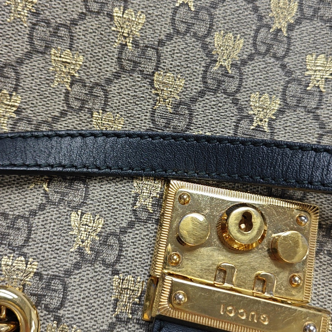 Padlock Small Monogram Coated Canvas Beige