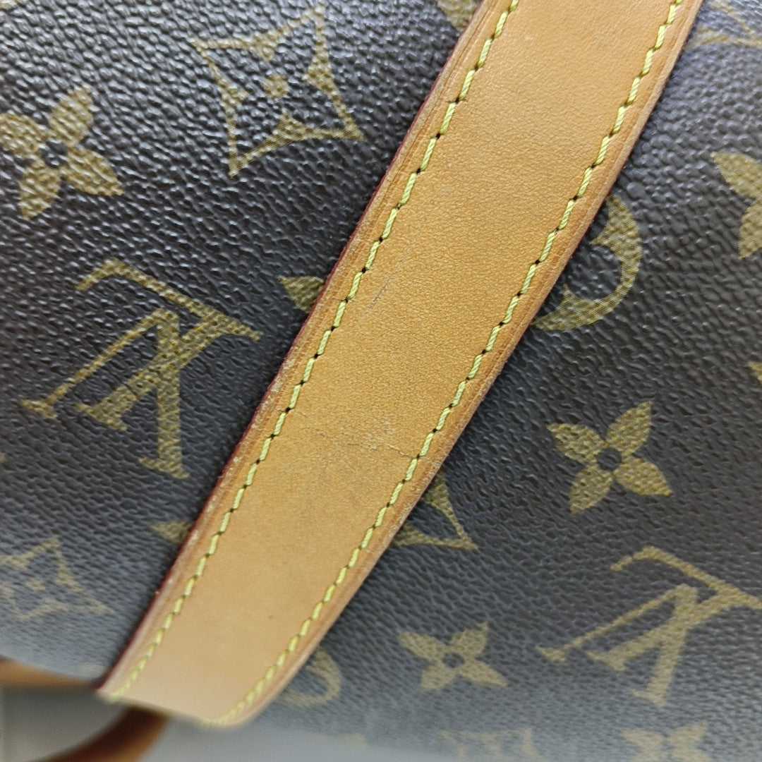 KEEPALL 50 Monogram Coated Canvas Brown