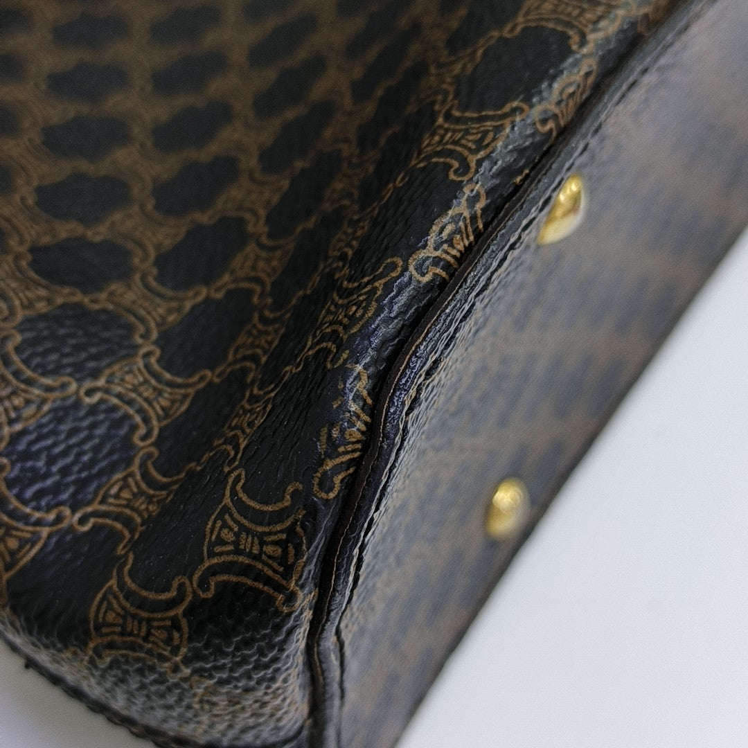 Coated Canvas Shoulder Bag Brown