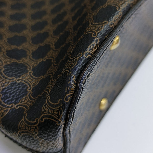 Coated Canvas Shoulder Bag Brown
