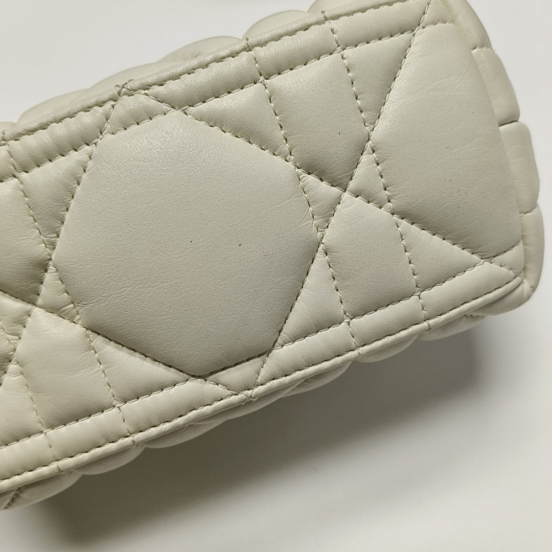 Diortravel Nomad Small Cannage Calfskin White
