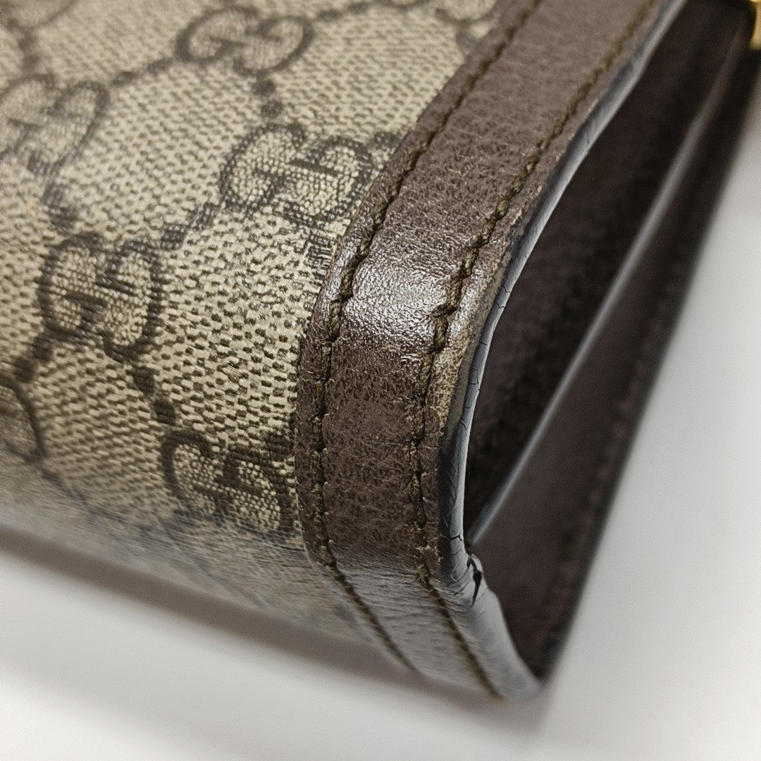 Ophidia Small Monogram Coated Canvas Beige