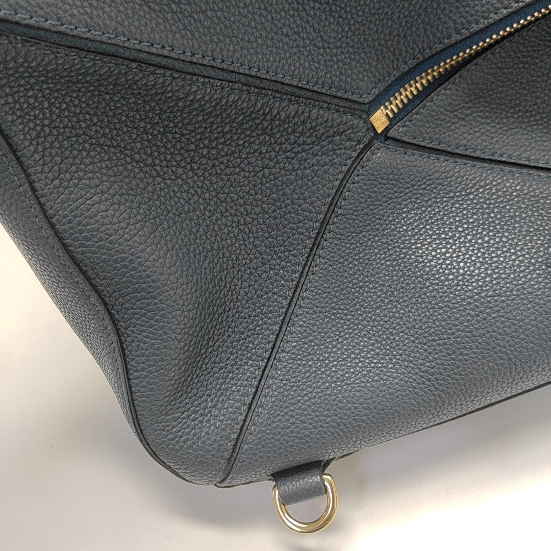 Puzzle Medium Calfskin Blue