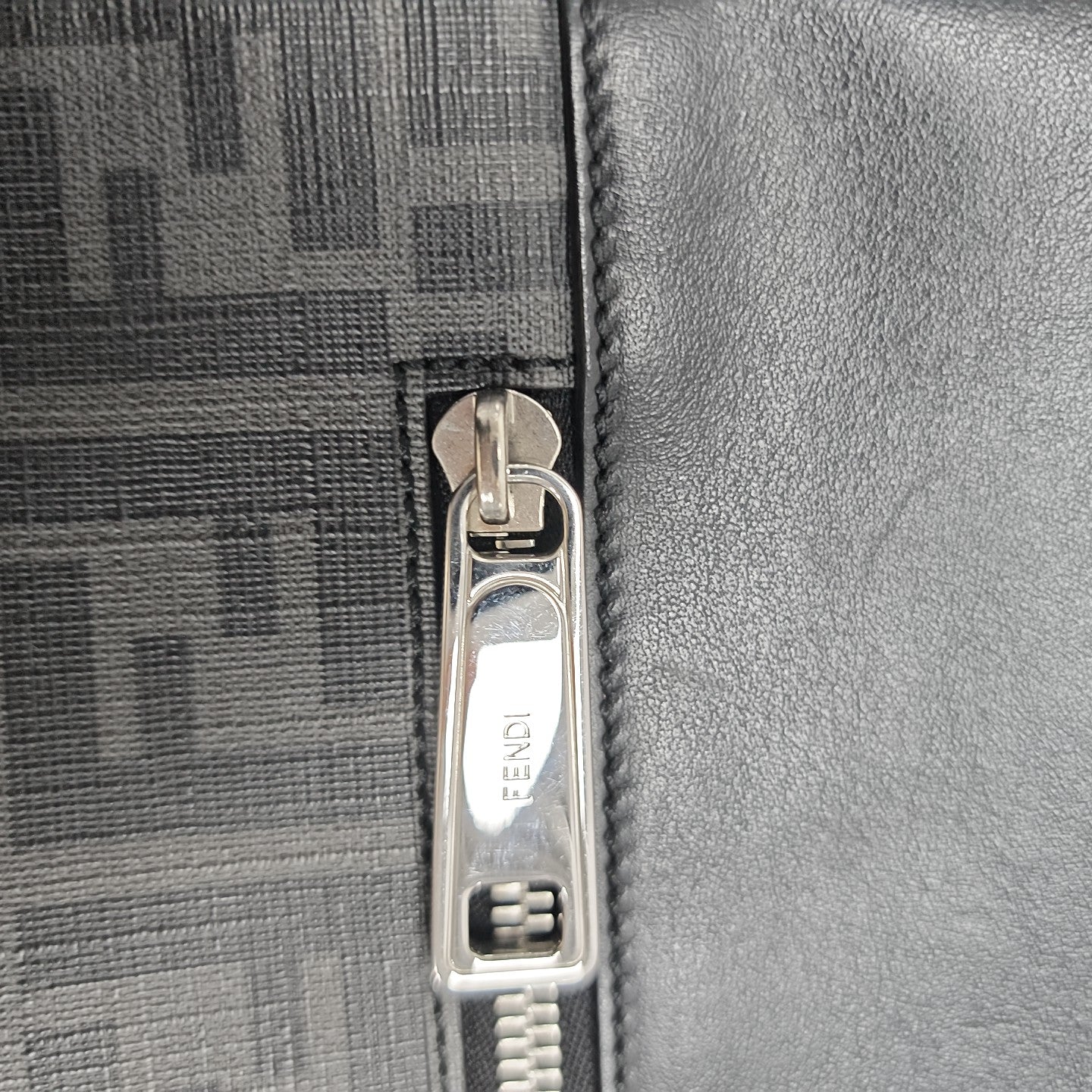 Coated Canvas Shoulder Bag Gray