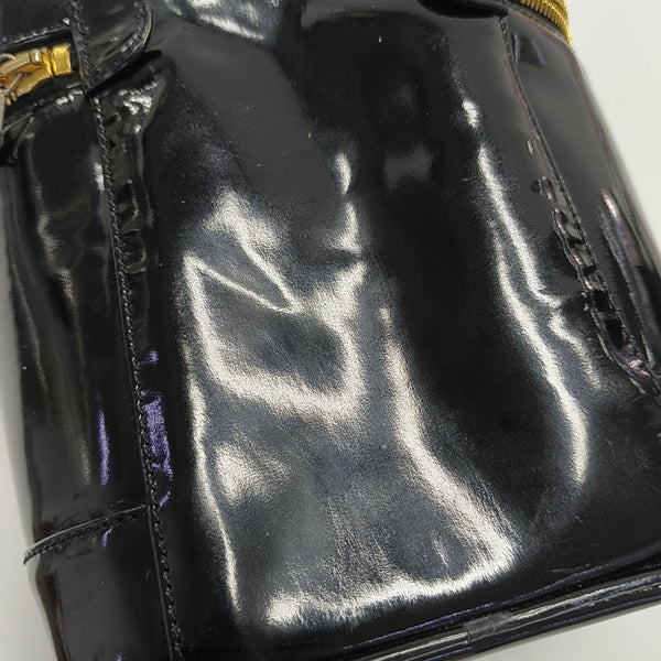 VINTAGE COSMETIC BAGS Patent Leather Black