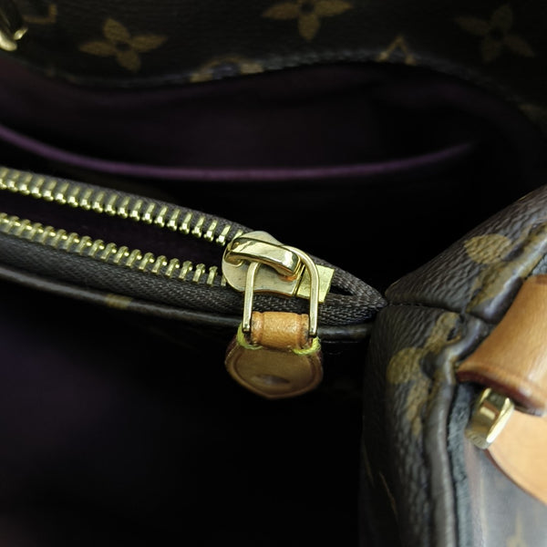 MONTAIGNE MM Monogram Coated Canvas Brown