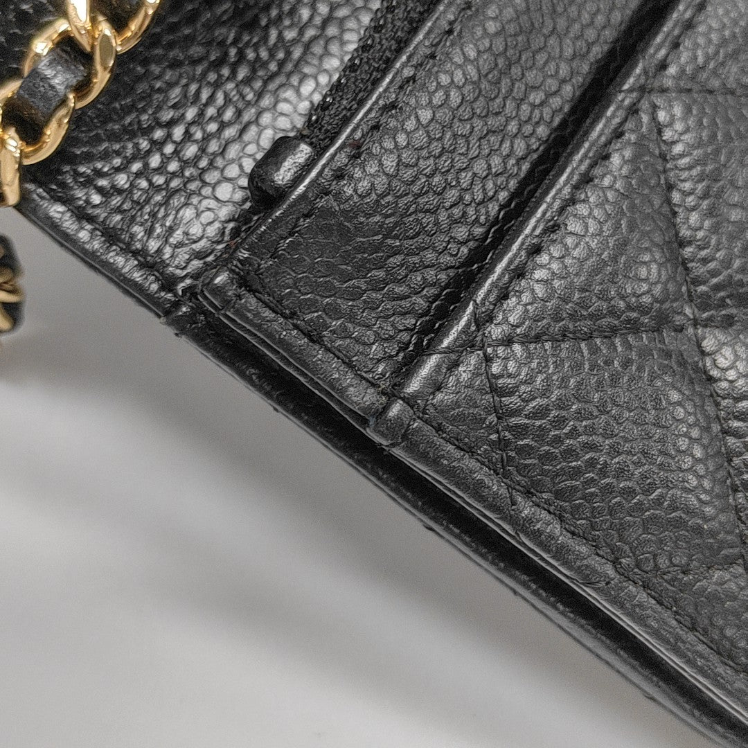 WOC Quilted Grained Calfskin Black