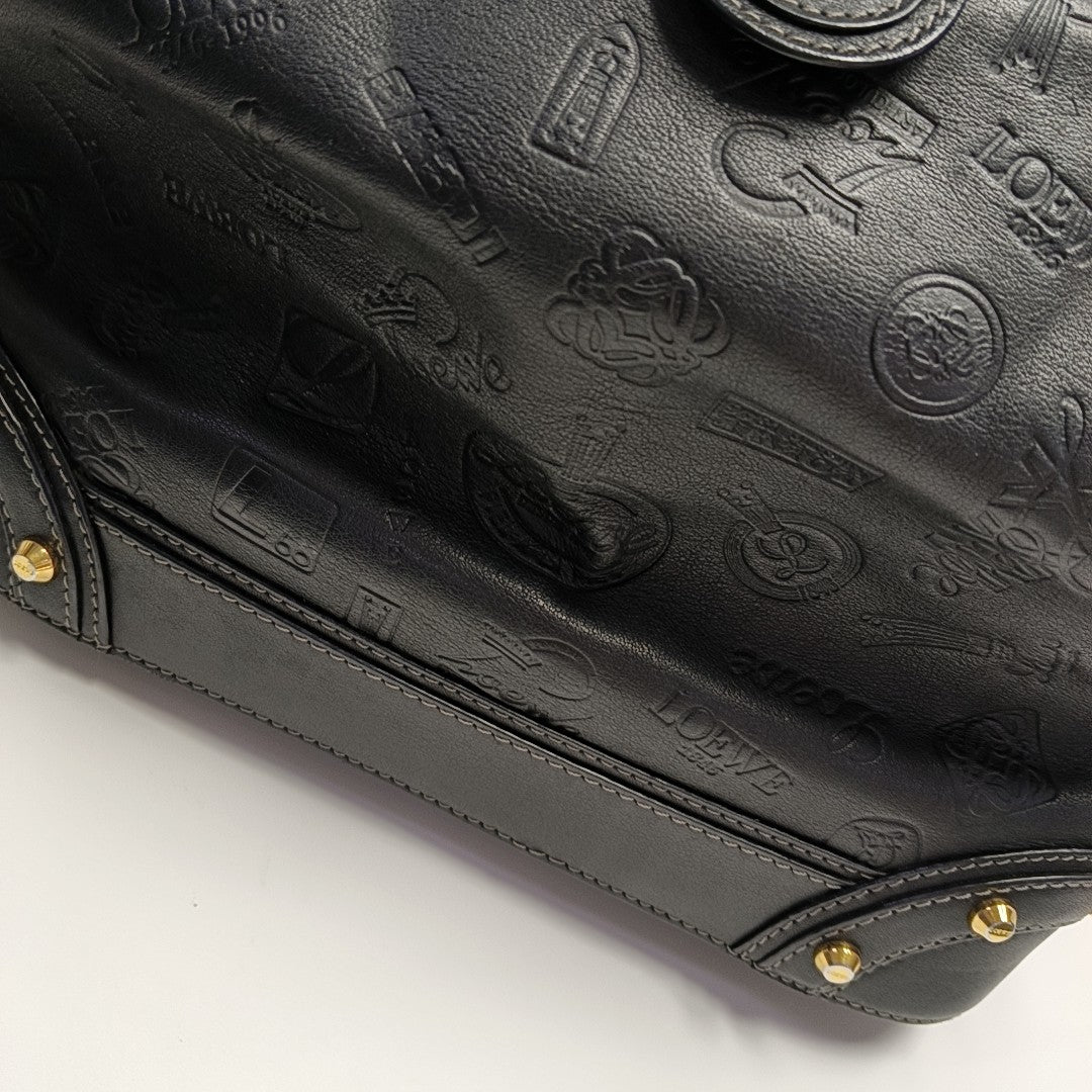 Calfskin Top Handle Bag Black