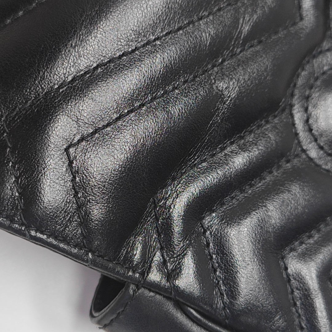GG Marmont Mini Quilted Calfskin Black