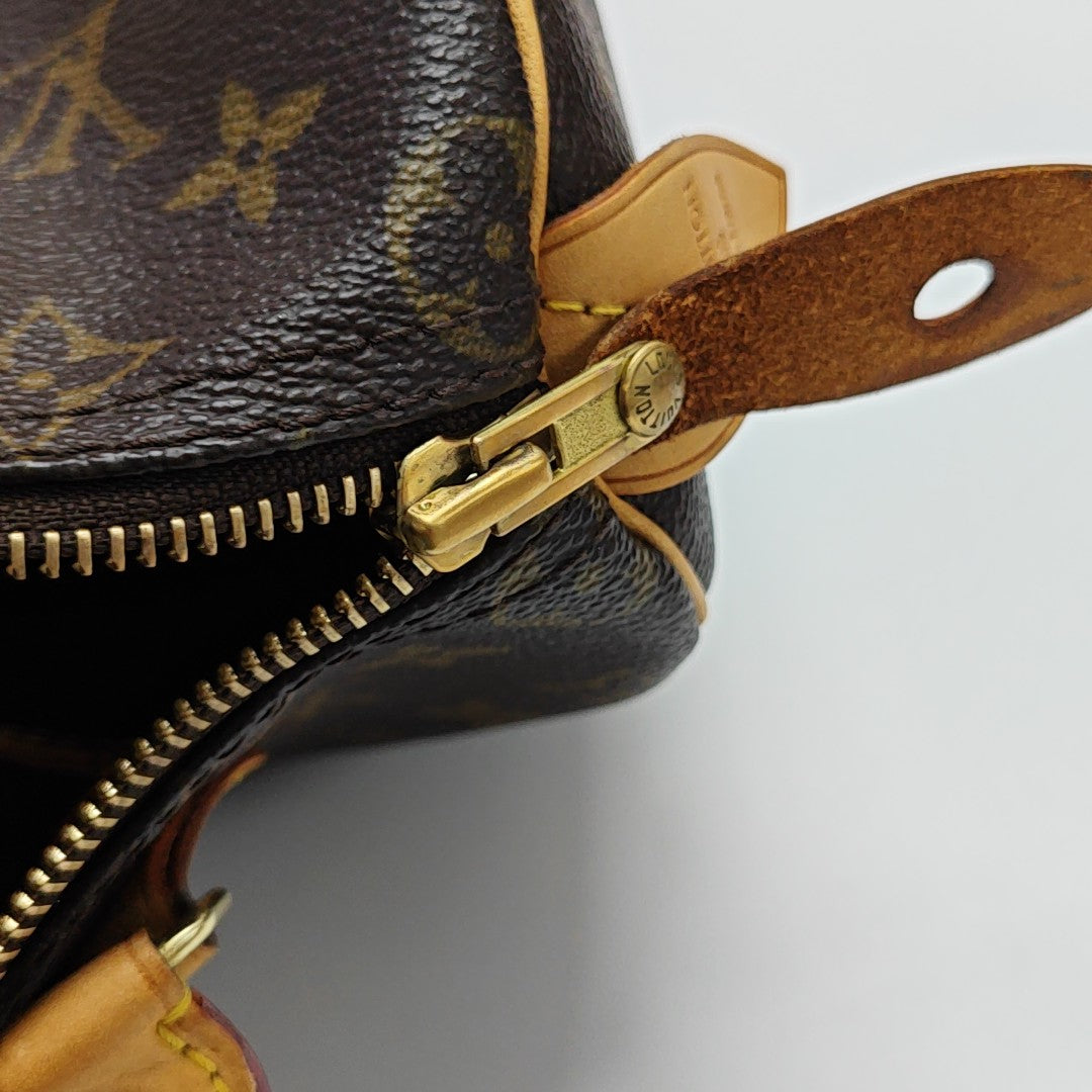 SPEEDY 25 Monogram Coated Canvas Brown