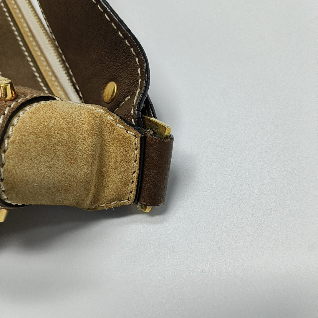 Monogram Canvas Shoulder Bag Beige