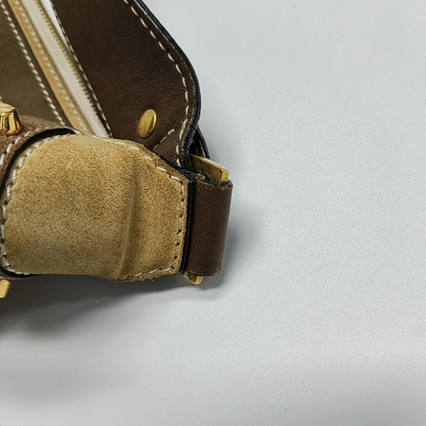 Monogram Canvas Shoulder Bag Beige