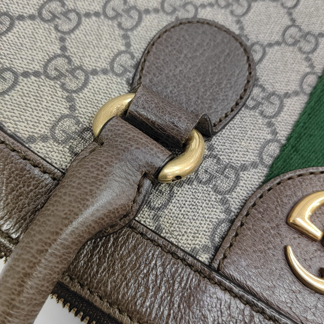 Ophidia Large Monogram Coated Canvas Beige