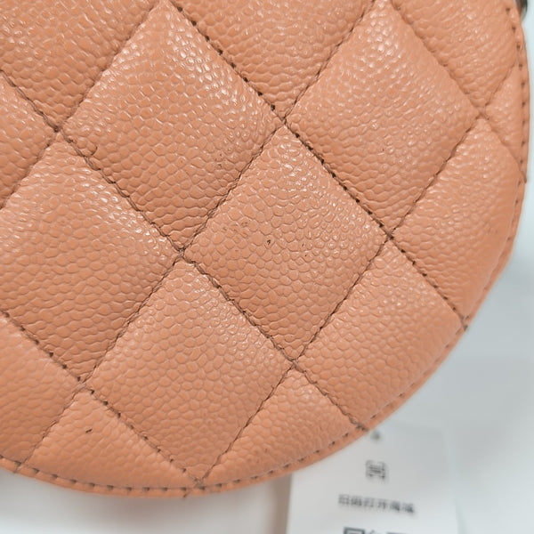 ROUND Quilted Grained Calfskin Pink