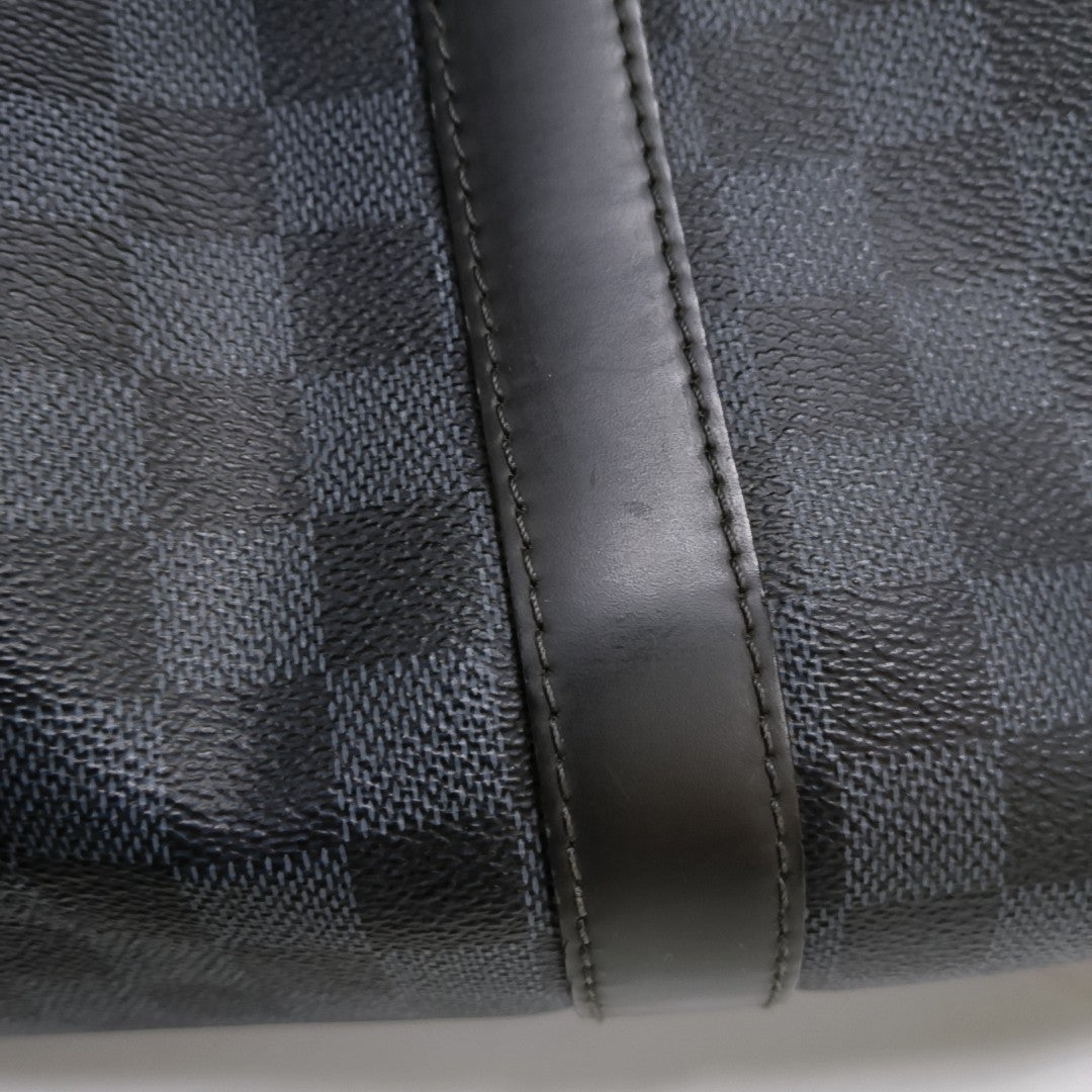 KEEPALL 45 Damier Coated Canvas Blue