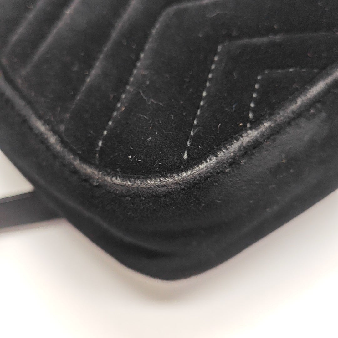 GG Marmont Small Quilted Velvet Black