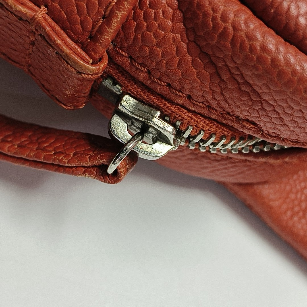 COCO SPORRAN Quilted Grained Calfskin Orange