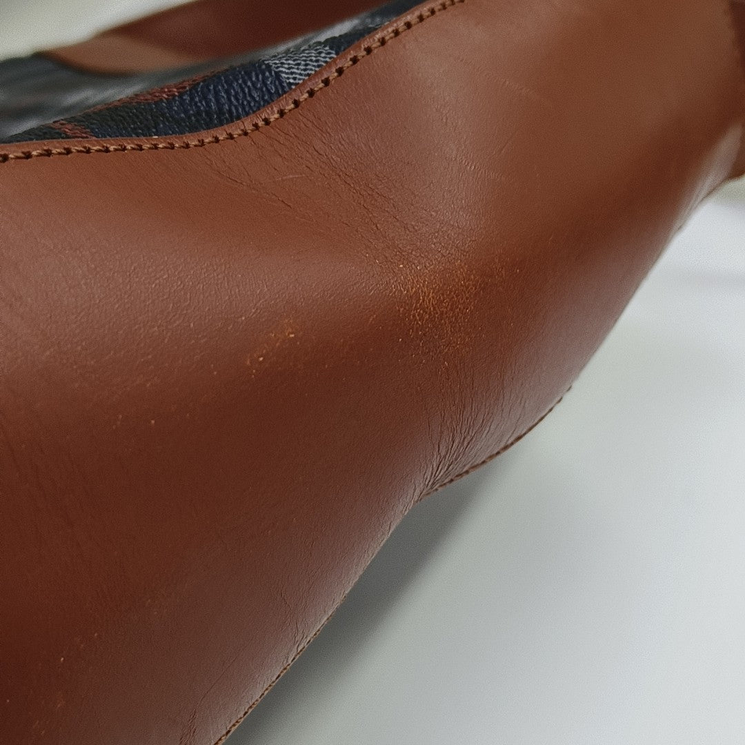 Coated Canvas Shoulder Bag Blue
