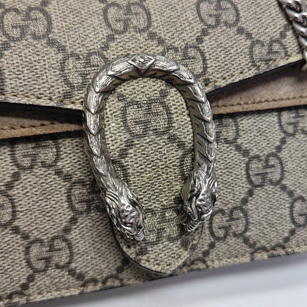 Dionysus Super Mini Monogram Coated Canvas Beige