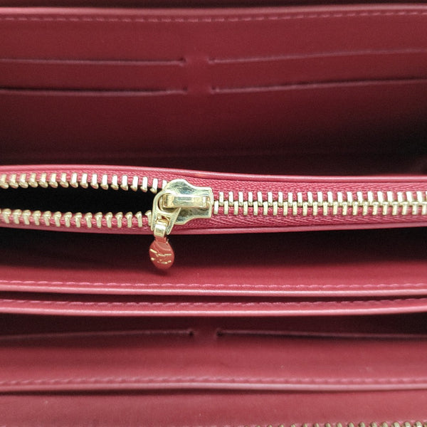 ZIPPY Monogram Patent Calfskin Red Wallet