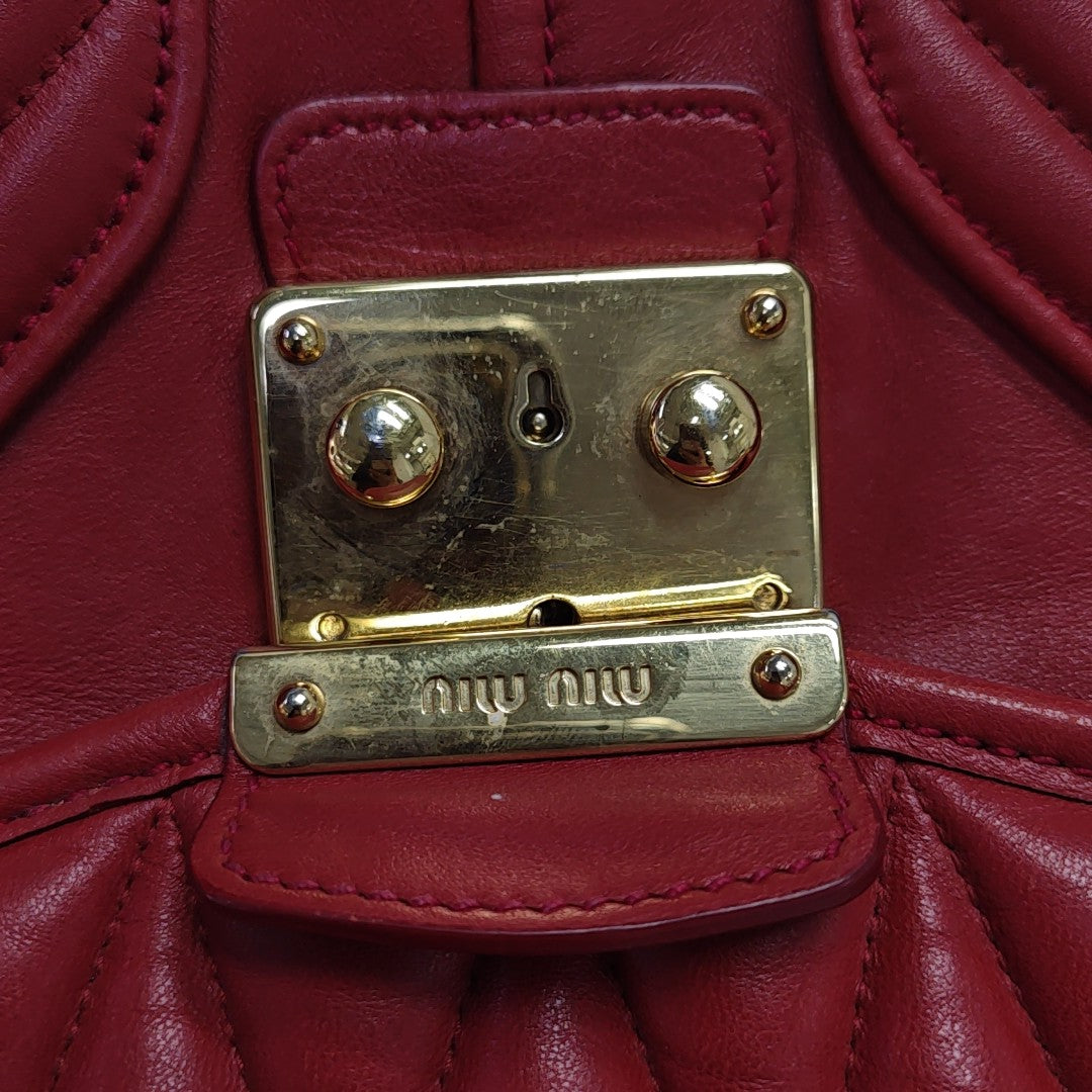 Miu Confidential Quilted Lambskin Red