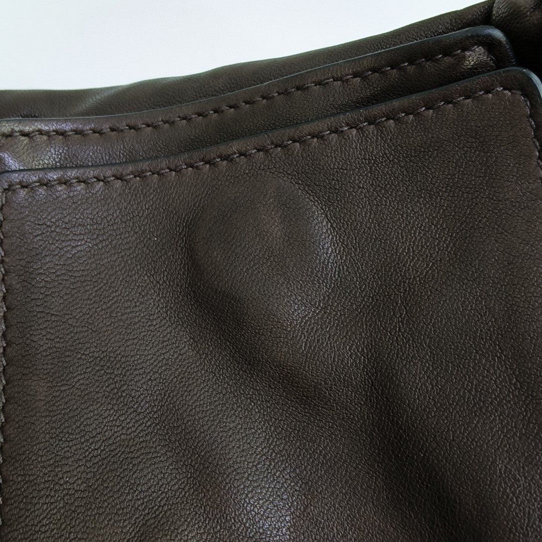 Lambskin Shoulder Bag Brown