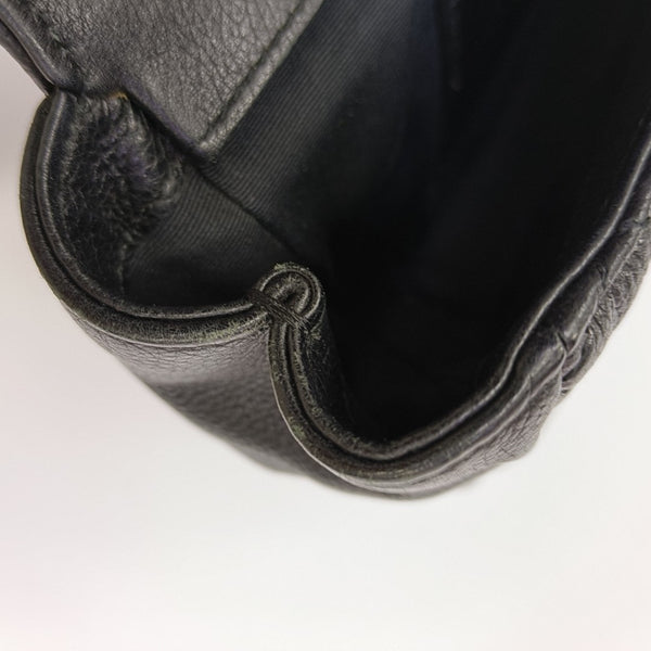 Chevron Lambskin Shoulder Bag Black