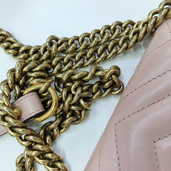 GG Marmont Medium Quilted Calfskin Pink