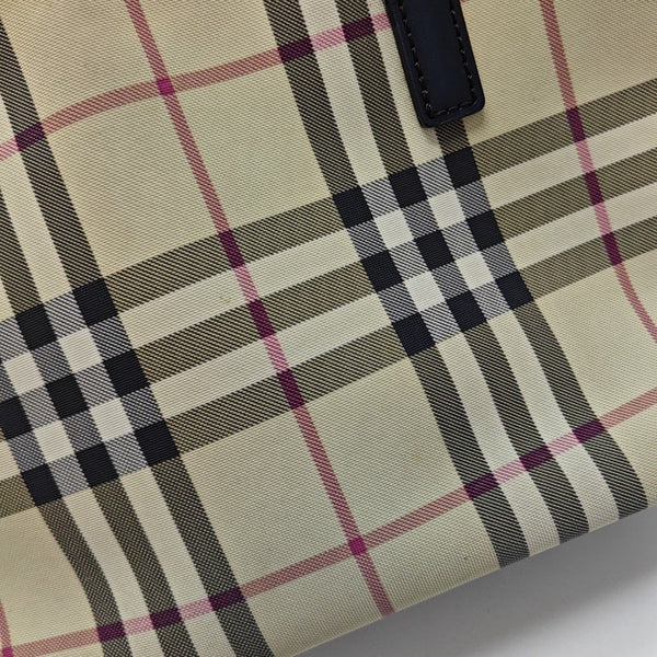 Coated Canvas Top Handle Bag Beige