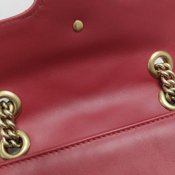 GG Marmont Small Quilted Calfskin Red