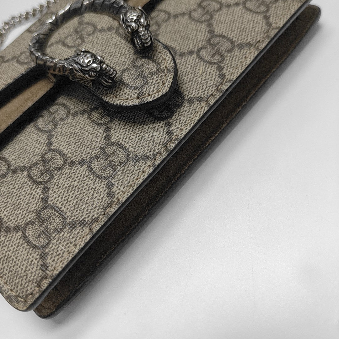 Dionysus Super Mini Monogram Coated Canvas Beige