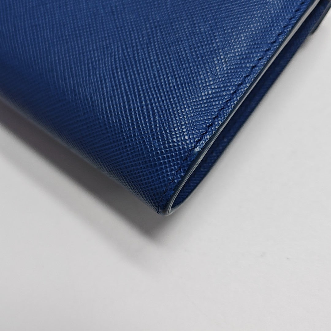 Envelope Wallet Saffiano Calfskin Blue