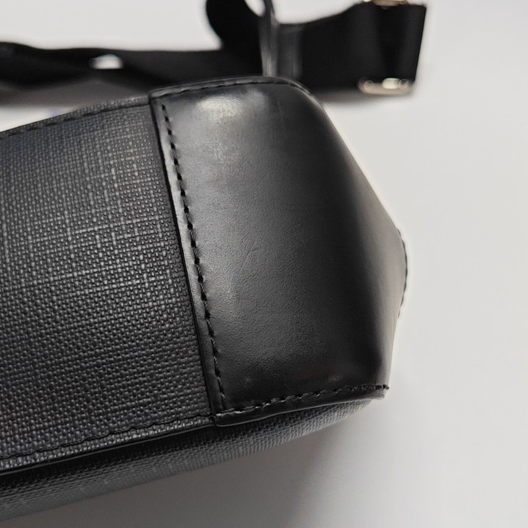 Coated Canvas Shoulder Bag Black
