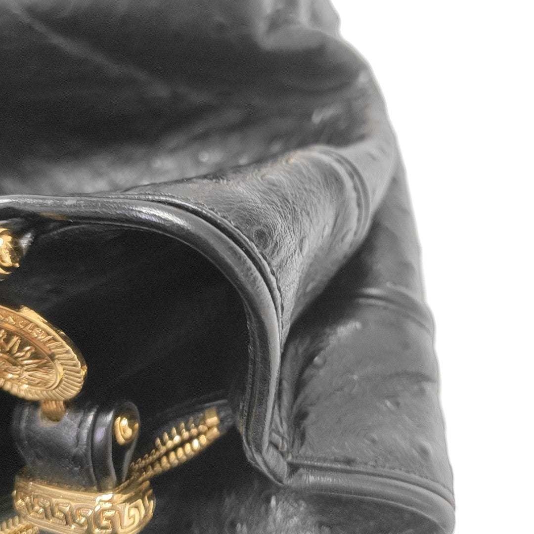Ostrich Shoulder Bag Black