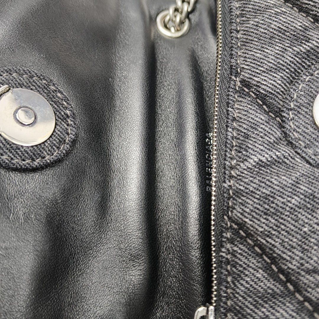 Crush Small Quilted Denim Black