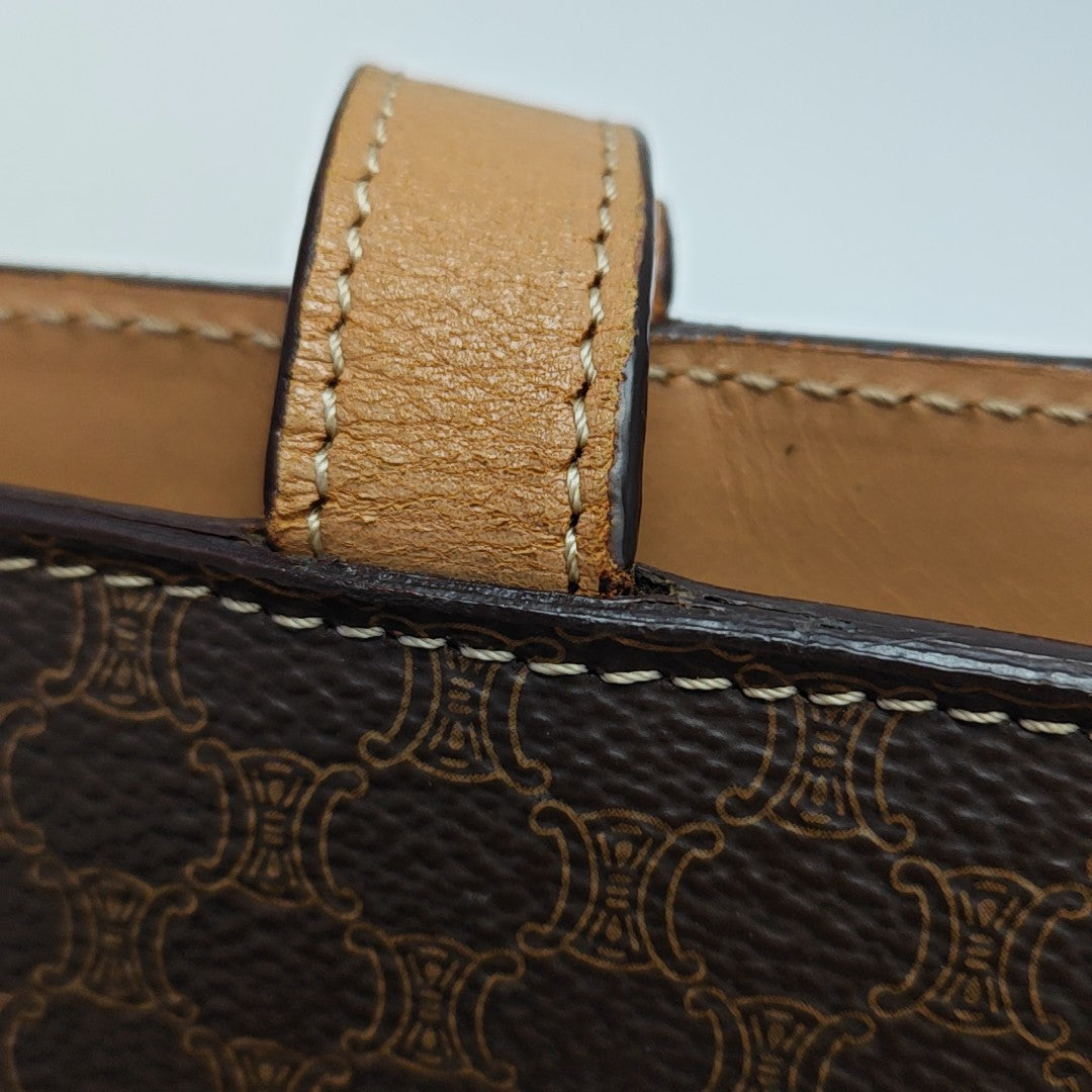 Coated Canvas Shoulder Bag Brown