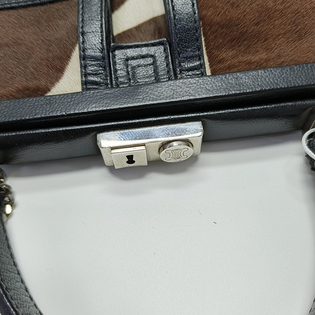 Horsehair Top Handle Bag Brown