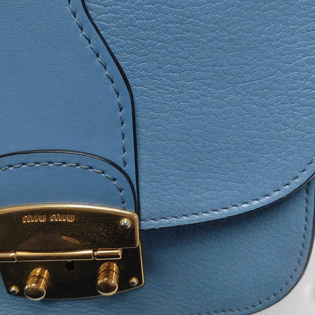 Calfskin Shoulder Bag Blue