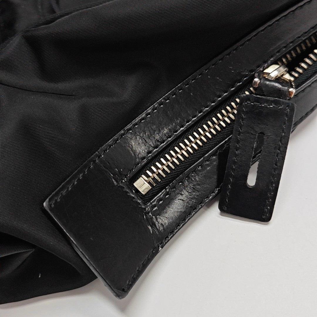 Nylon Top Handle Bag Black