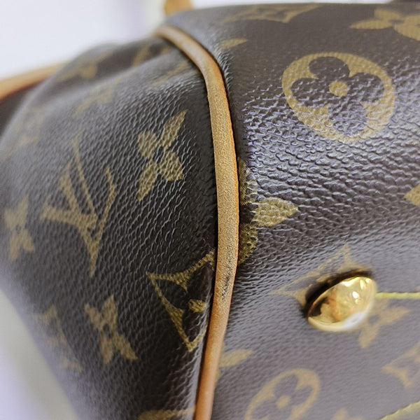 Monogram Coated Canvas Top Handle Bag Brown