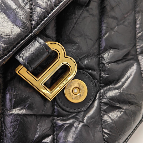 Crush Medium Quilted Calfskin Black