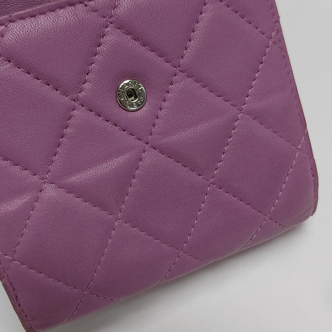 Quilted Lambskin Wallet Purple