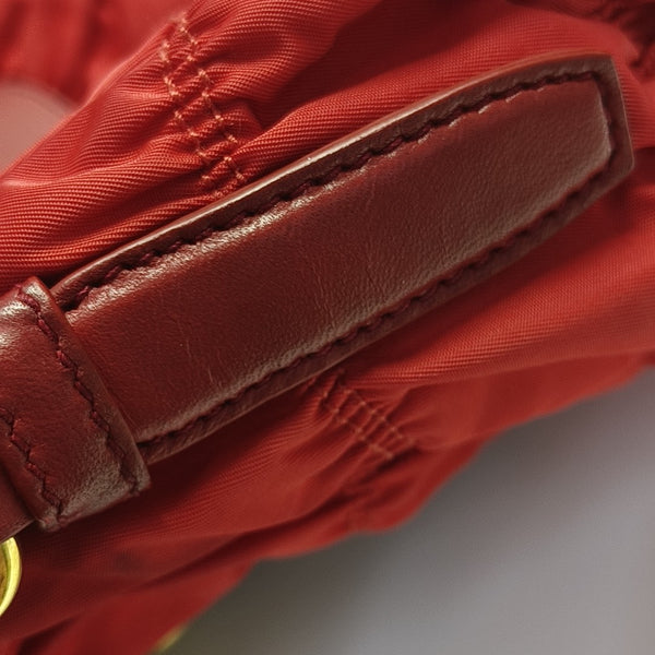 Quilted Nylon Tote Bag Red