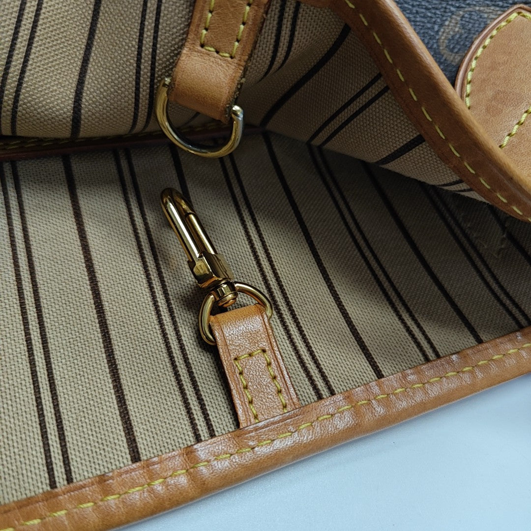 NEVERFULL MM Monogram Coated Canvas Brown