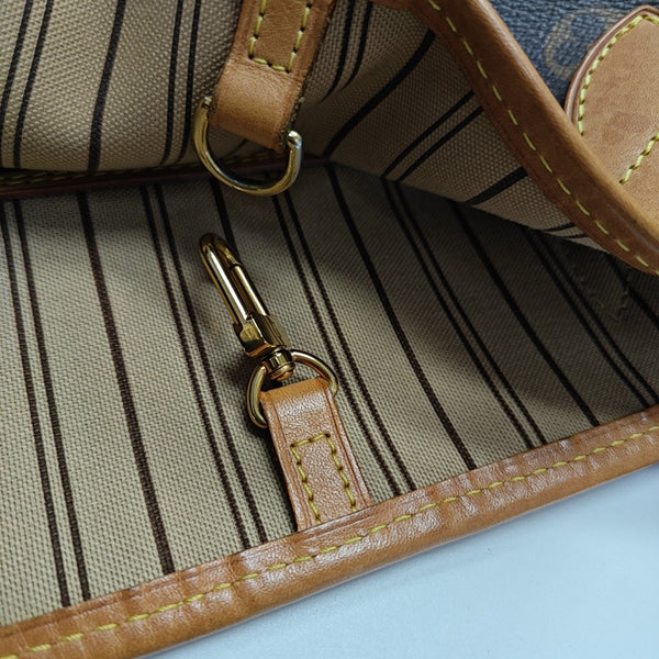NEVERFULL MM Monogram Coated Canvas Brown